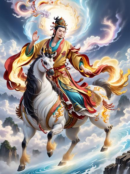 00461-2092248580-Chinese mythological characters, Kirin, Immortal, Xiangyun, 3D, highest quality, ultra detailed, photorealistic, vibrant colors,.png